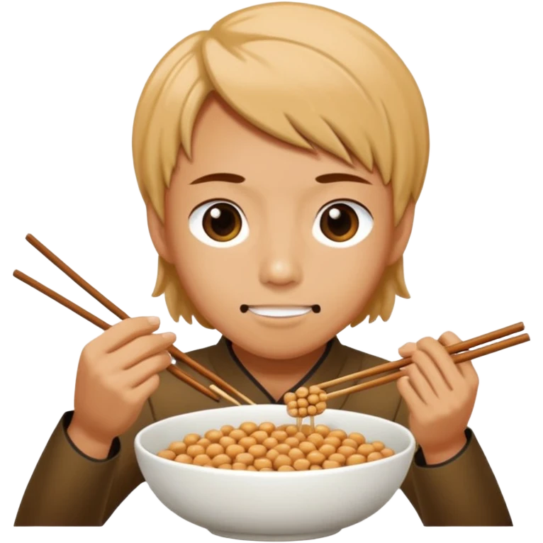 eating natto with chopsticks emoji