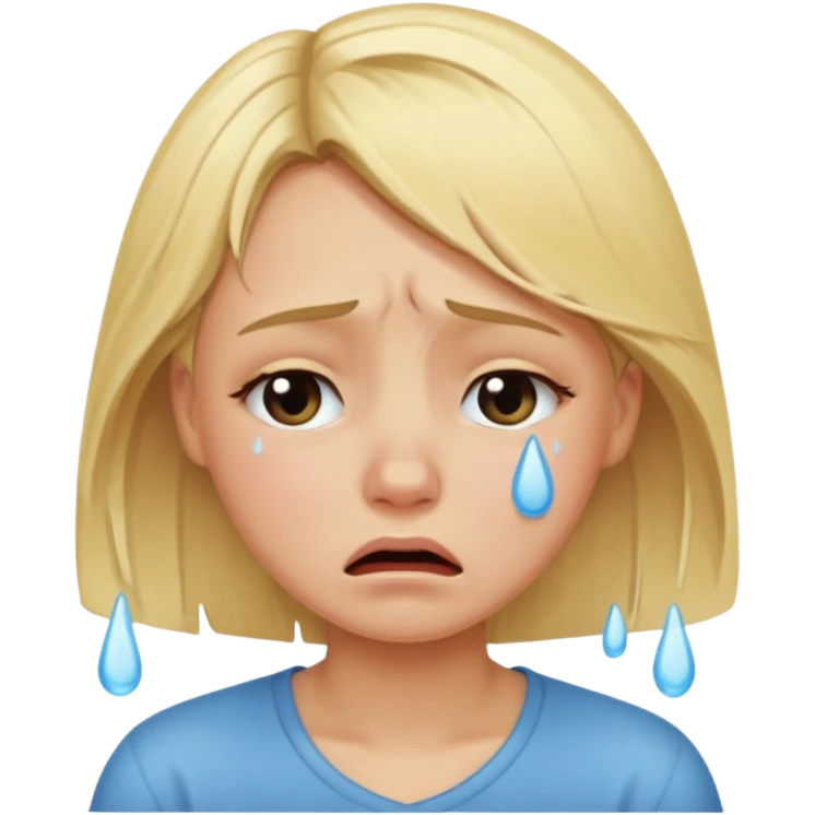 Blonde girl crying emoji