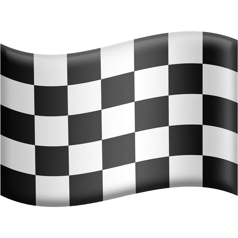 bandeira quadriculada preta e branca emoji