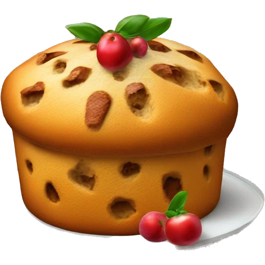 un panettone, tradicionalmente decorado con frutas confitadas y pasas. emoji