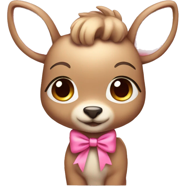 cute dear with pink bow emoji