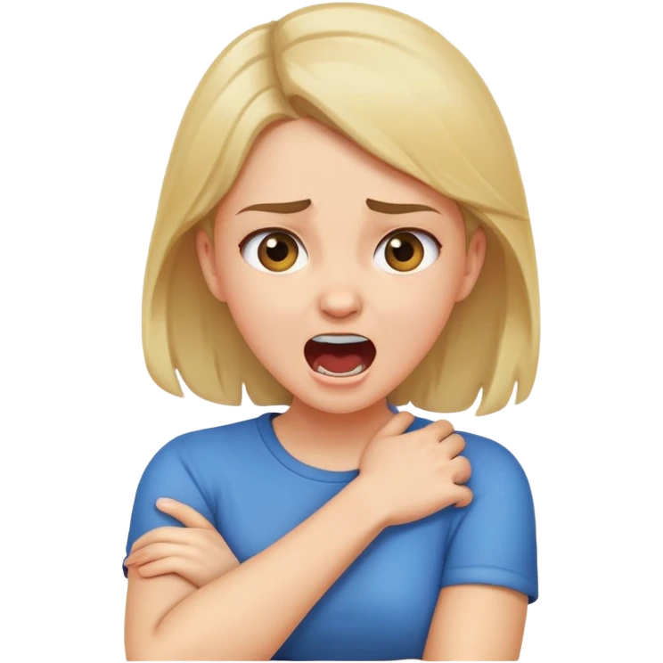 arms crossed holding neck screaming girl emoji