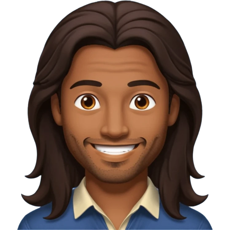 Pana Hema Taylor, male actor (b.1989) with dark brown long hair emoji