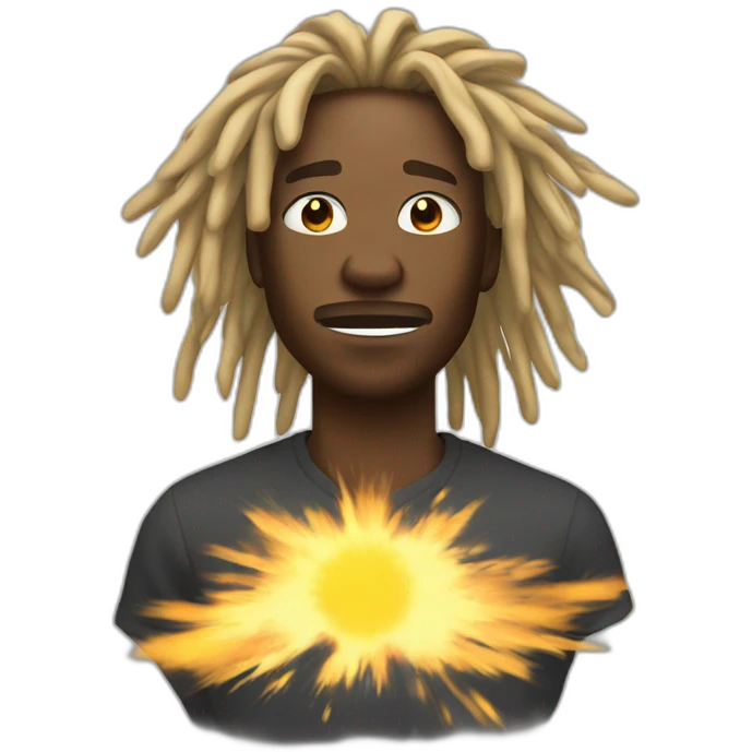A black man with blond dreads And an explosion behind emoji