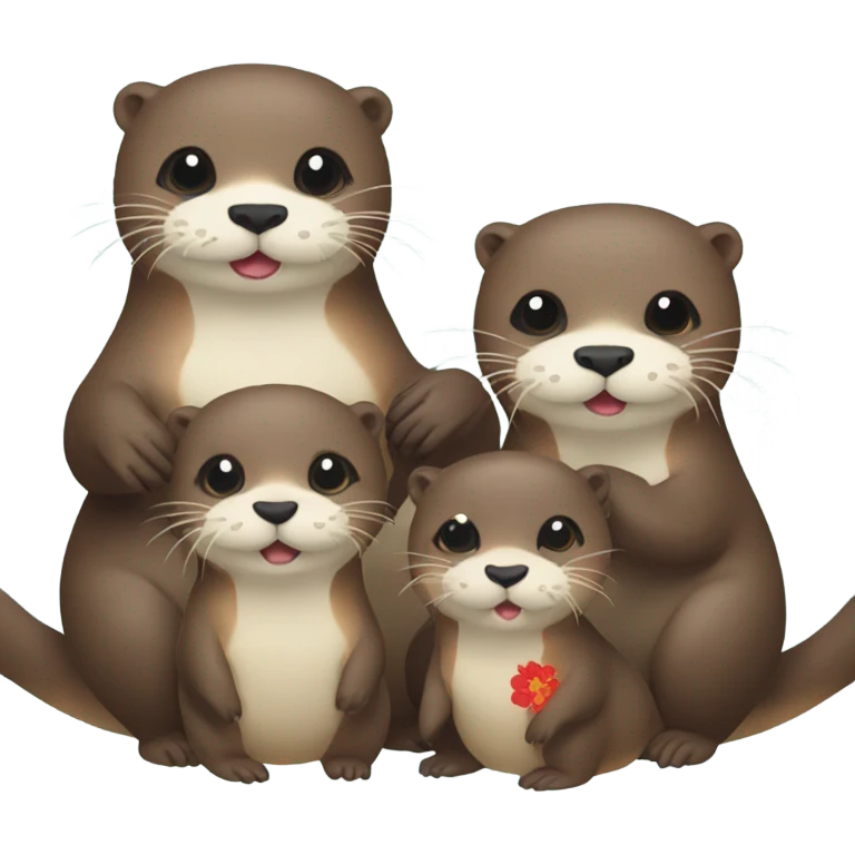 Otters on Korean Lunar New Year emoji