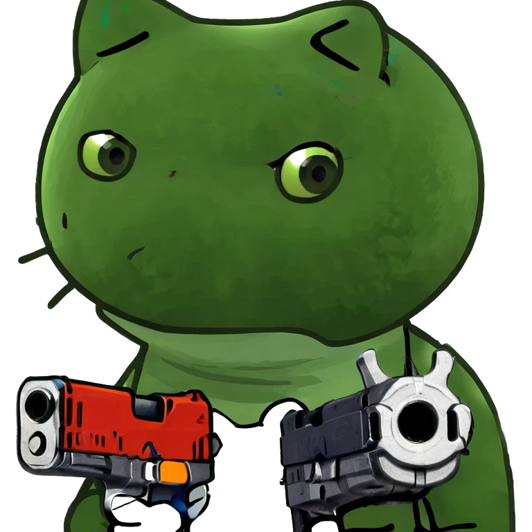 Hello kitty holding a gun emoji