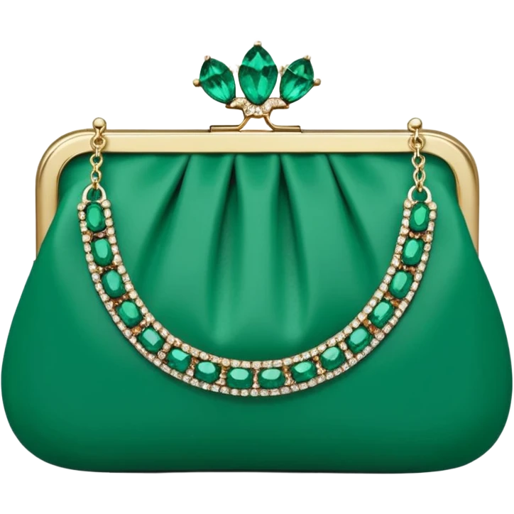Hyperrealism, emerald green glamorous style, cluch bag, with rhinestone embellishments emoji