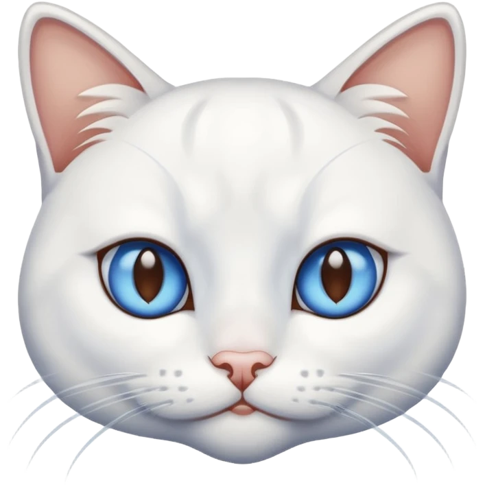 white cat one eye blue one eye brown emoji