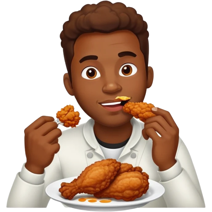Black guy eating chicken emoji