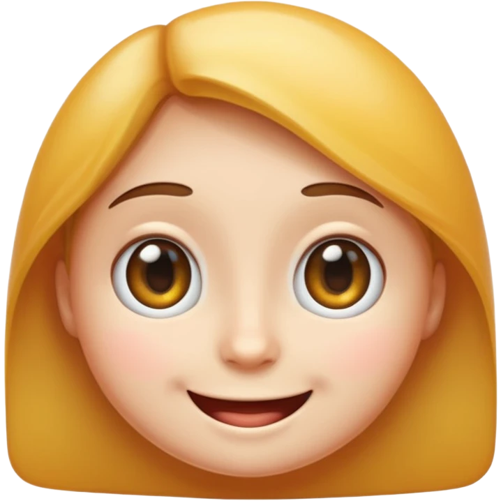 "A high-quality 3D cartoon-style smiling face emoji with big round eyes, soft shadows, and glossy texture, centered on a white background, high-resolution PNG, emoji style like Apple or WhatsApp" emoji