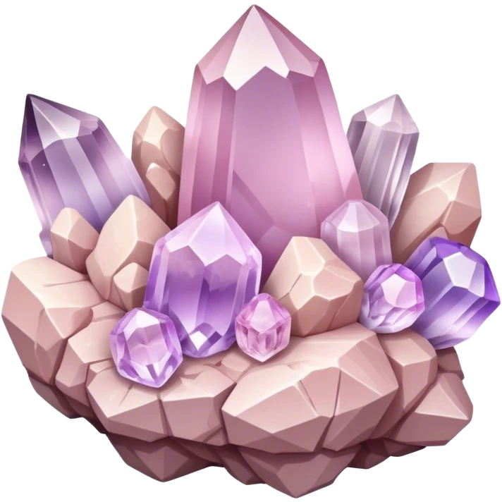 Light pink and lavender quartz crystal cluster  emoji