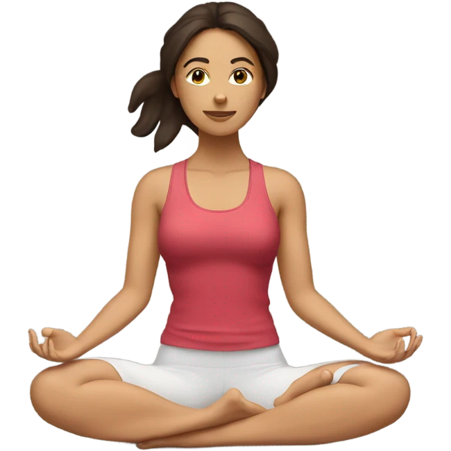 brunette women doing a yoga pose emoji