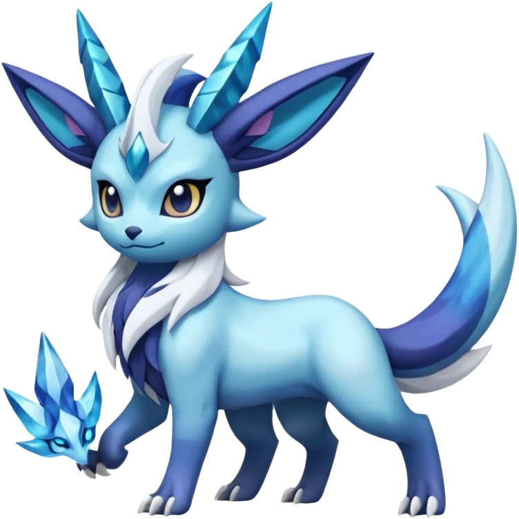 Snowy Flakey Scaly Nebulae Nebula Galctic starry gradients-colored Absol-Glaceon-Suicune-Amaura-Dialga-fusion emoji