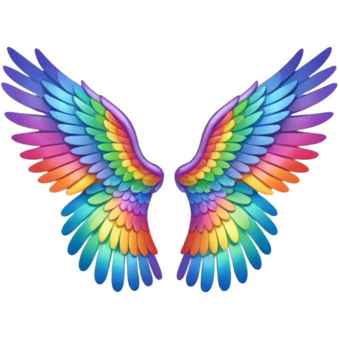  tiny rainbow angel wings. cute Tony left and right rainbow angel wings. Only wings. emoji