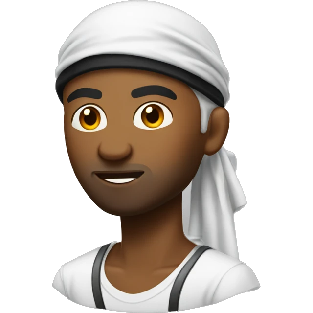 a gangster guy with a durag and black emoji
