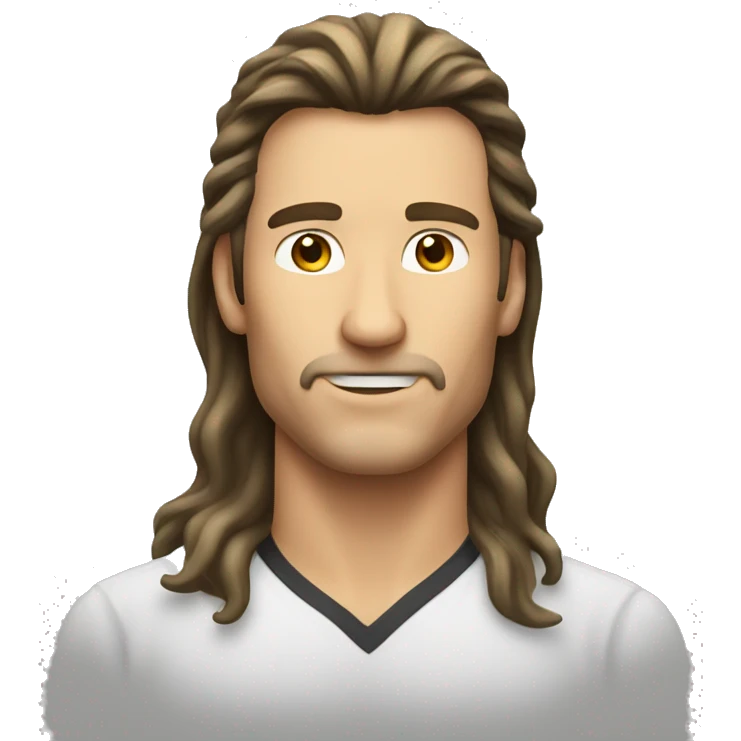 Mullet no mustache, handsome and Caucasian emoji