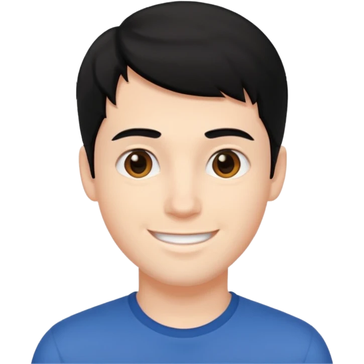 Joven blanco de buena parecencia cabello negro emoji