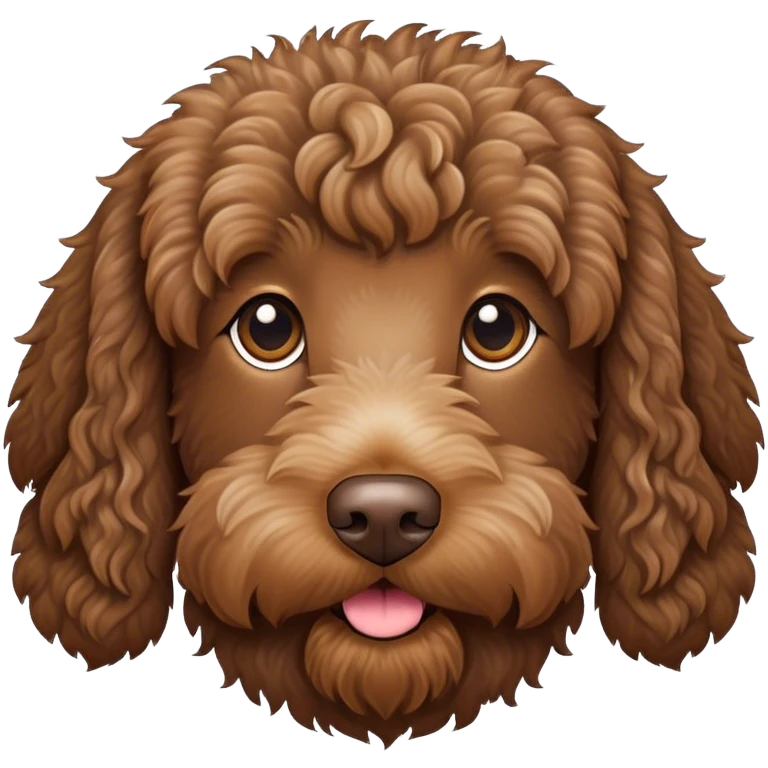 Brown labradoodle dog emoji