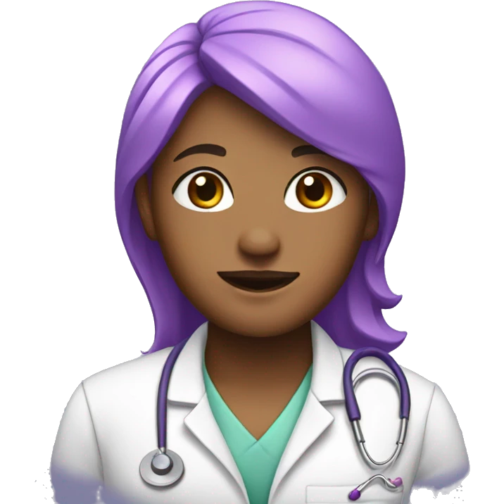 vet tech with purple and pink hair  emoji
