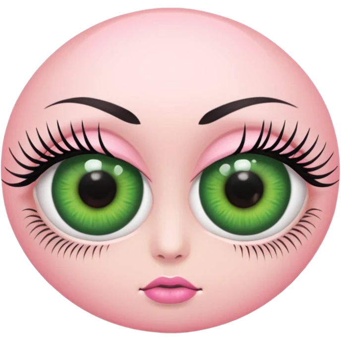 pink green female eyeballs emoji