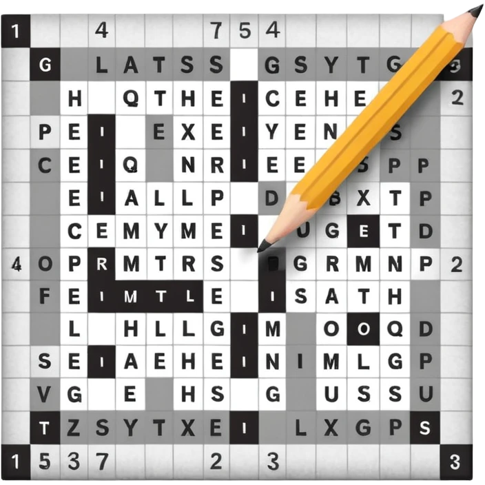 partially completed newspaper crossword emoji