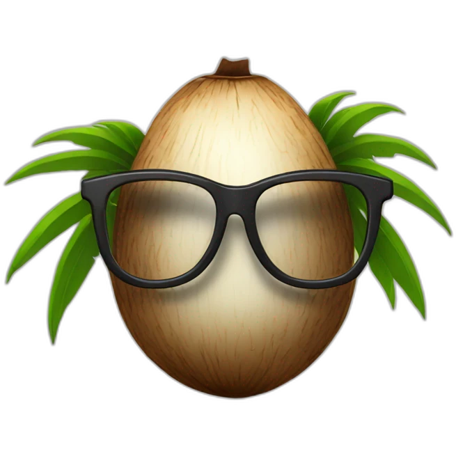 Coconut wearing thick glasses emoji