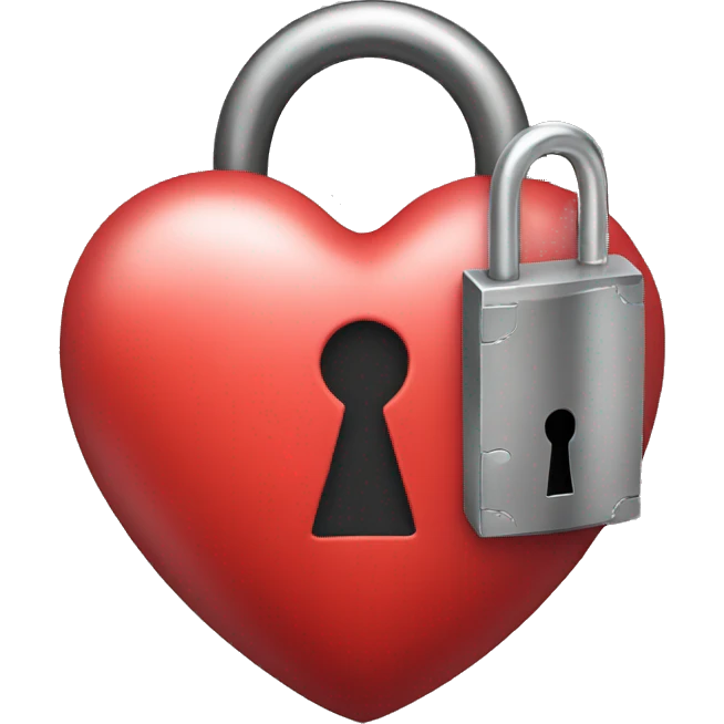 Heart emoji with lock emoji