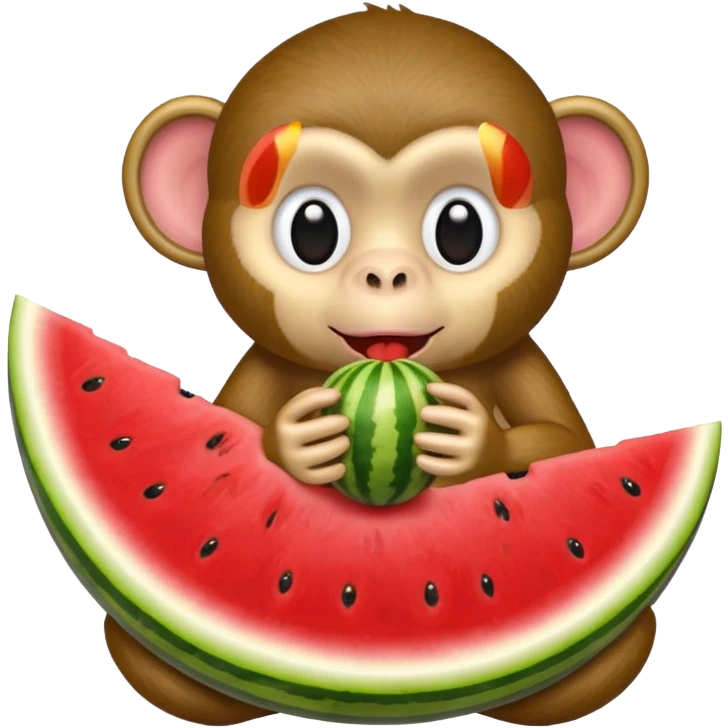Monkey eating watermelon  emoji