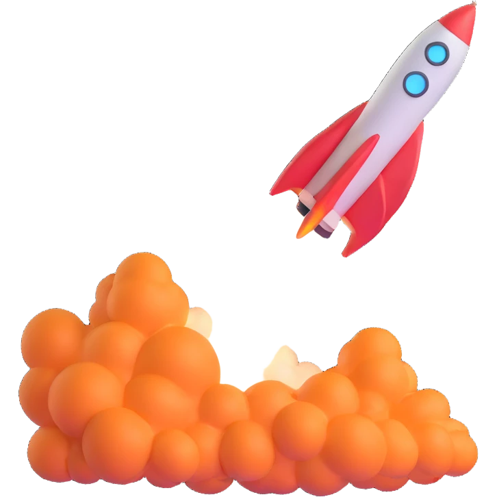 rocket ship blasting off emoji