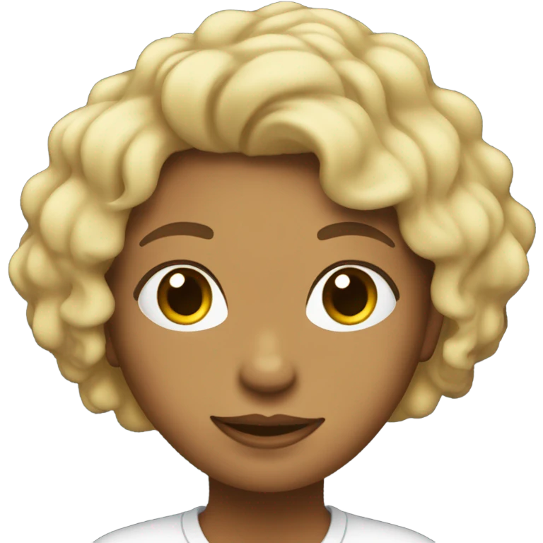 Chica con pelo rizado oscuro piel blanca y pecas  emoji