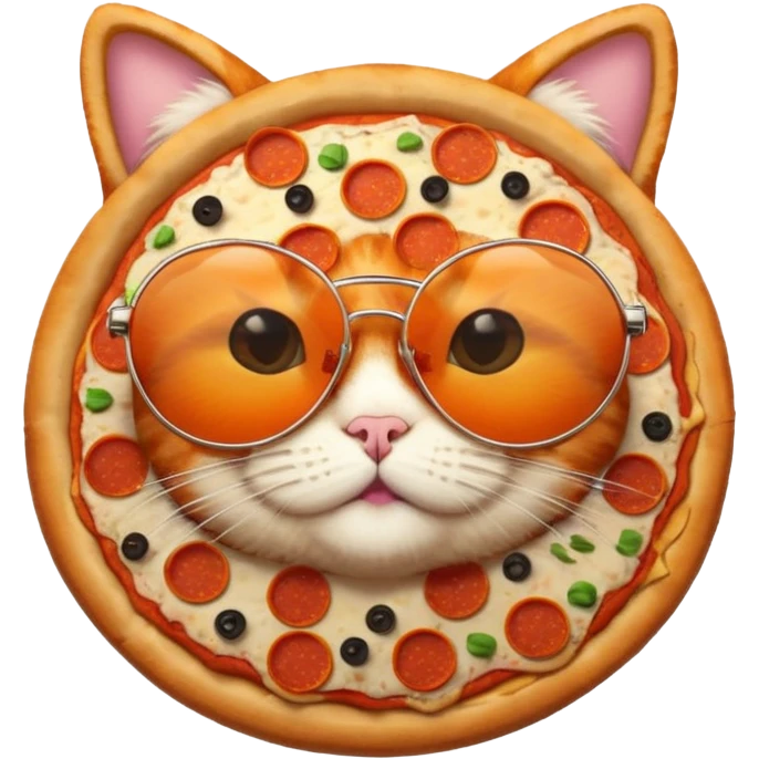 Cool pizza cat with sunglasses emoji