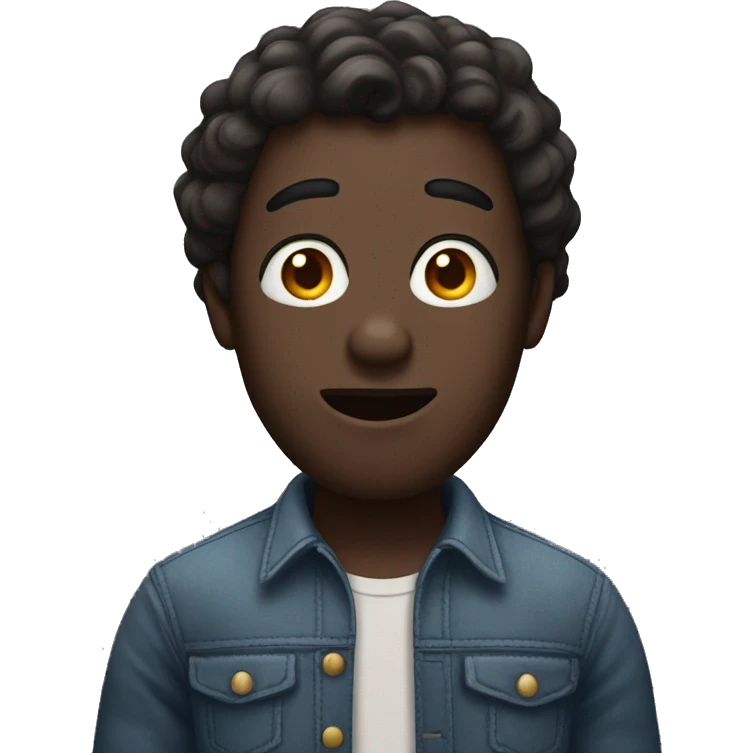 Dark skinned man looking surprised emoji