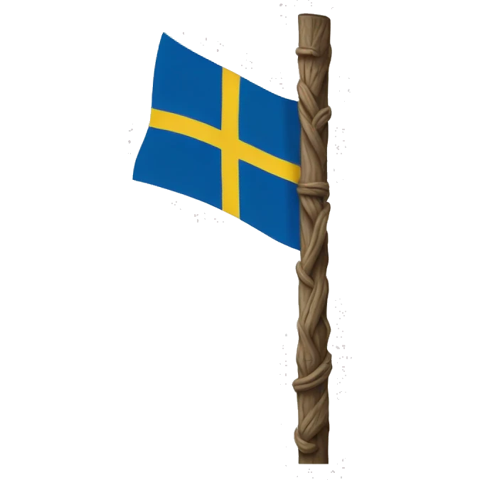 A midsummer pole with a swedish flag on top emoji