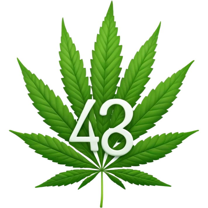 number 420 as emoji with large digits in front and cannabis leaf in the background emoji