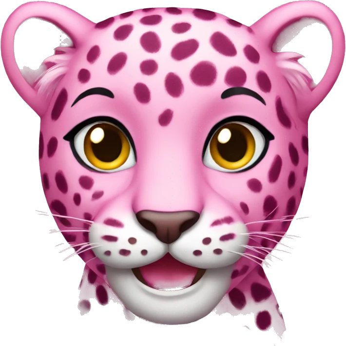 pink leopard smiling   emoji