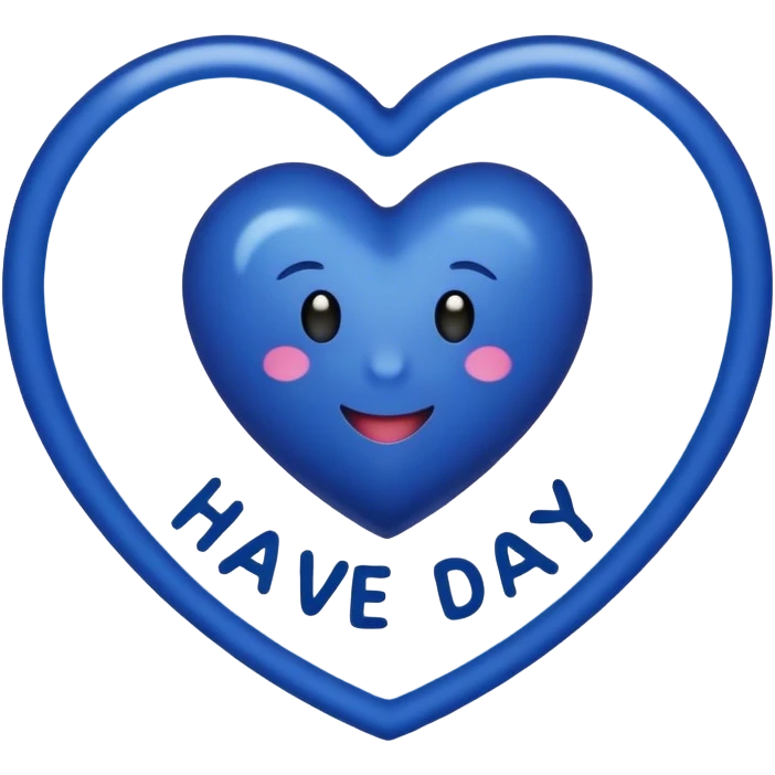 Dark blue heart with the words Have a Good Day in the middle emoji