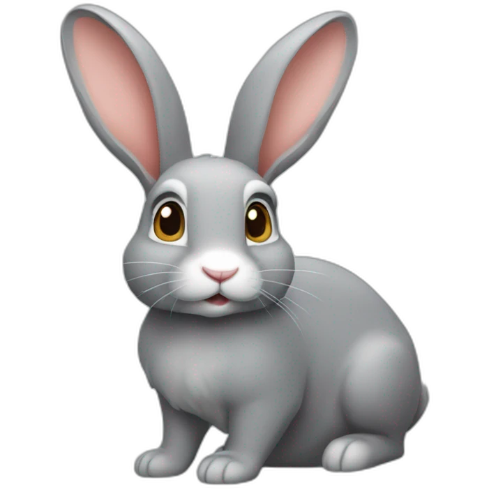 Lapin bélier gris emoji