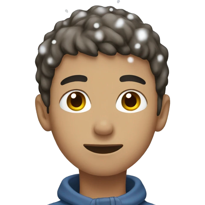 Boy covered in snow emoji