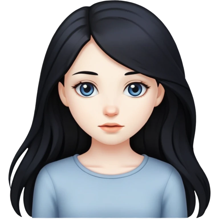 long balck hair girl emoji