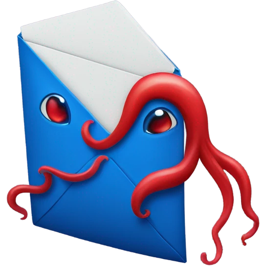 Squid Game-themed emojis featuring blue and red envelopes emoji