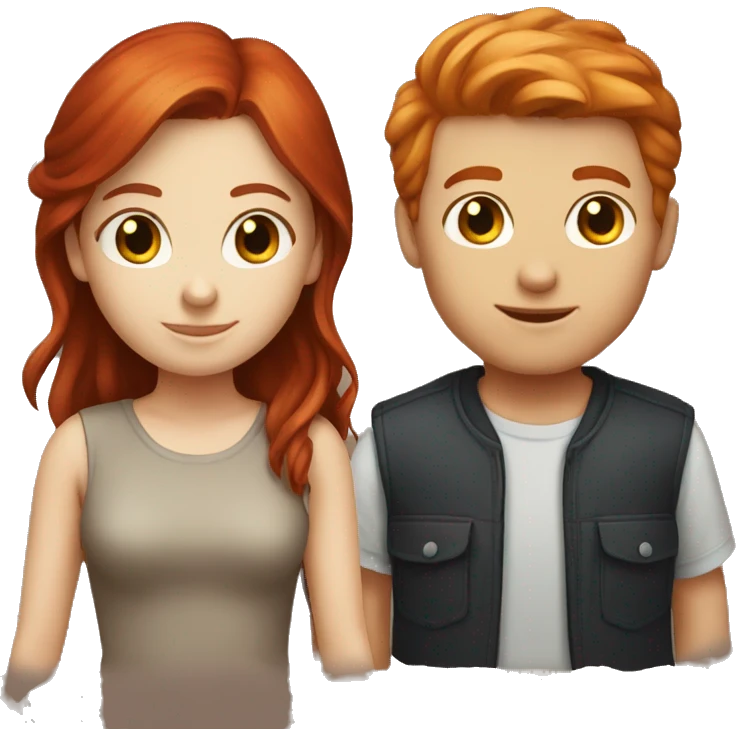 redhead boy and a brunette girl  emoji