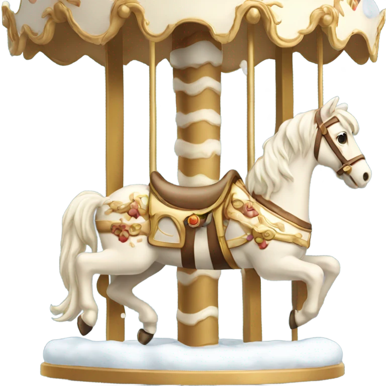 cream  carousel with snow emoji