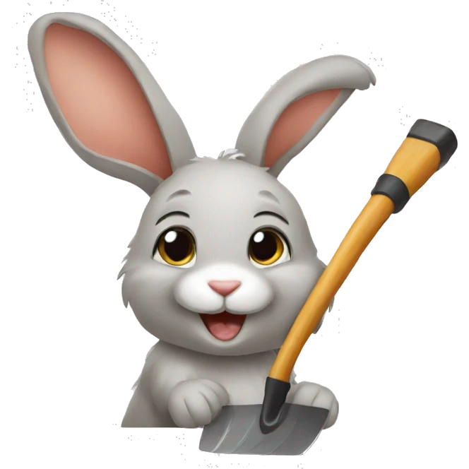 rabbit with a hoe emoji