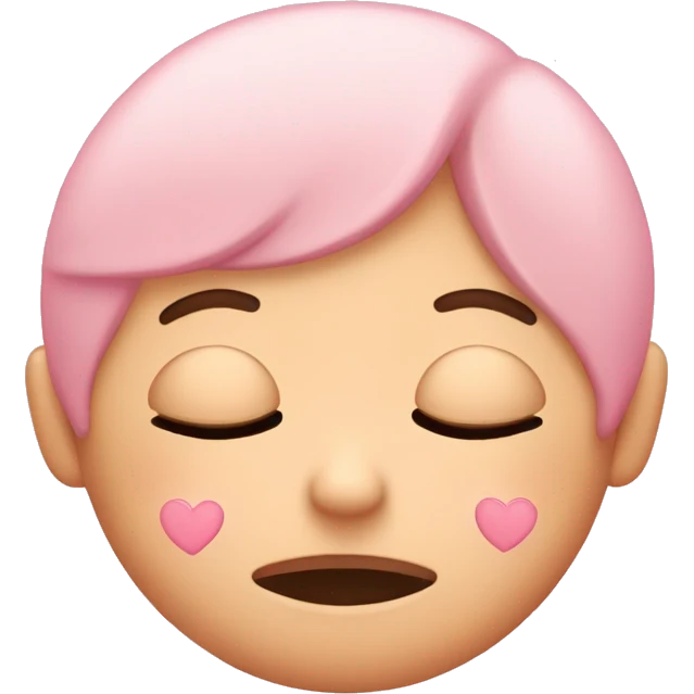 blushing face with pastel pink hearts and closed eyes emoji