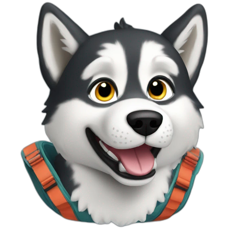 husky skydiver emoji