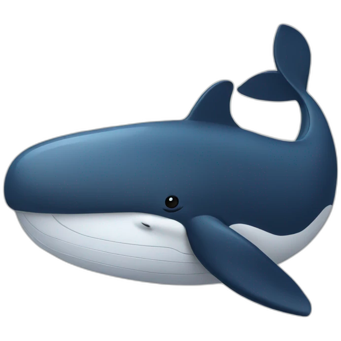 a whale holding a pen emoji