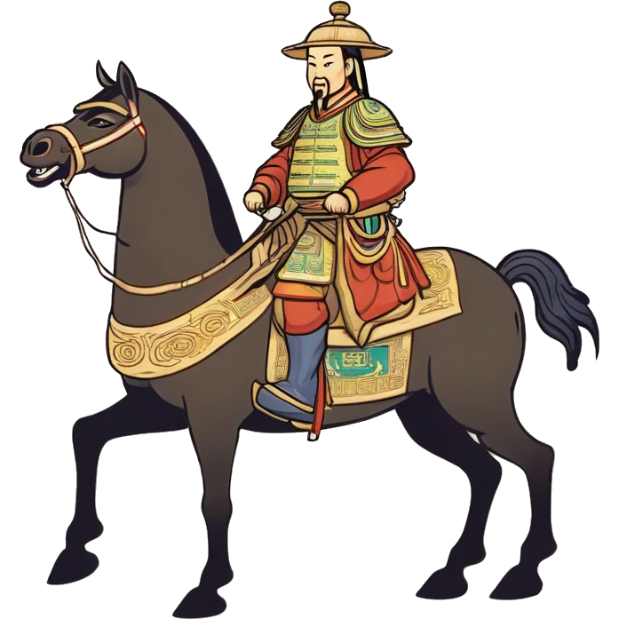 Chinese Yuan dynasty Mongolian general on horse emoji