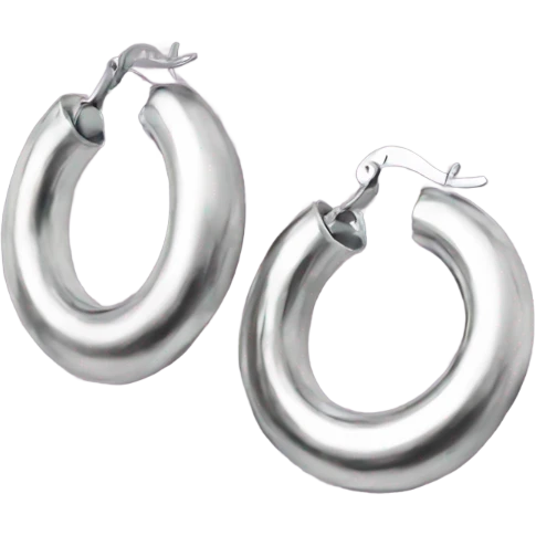 chunky silver hoop earrings emoji