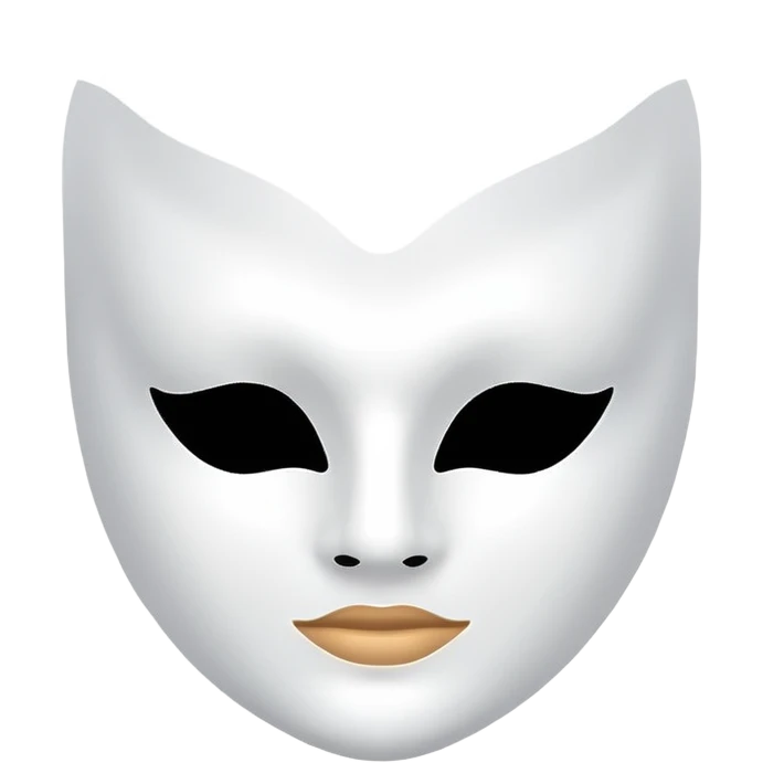 a sheet of white mask pack for face skincare beauty, except on the face, just only product emoji