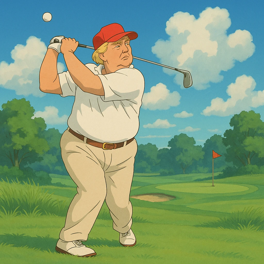Donald Trump playing golf emoji
